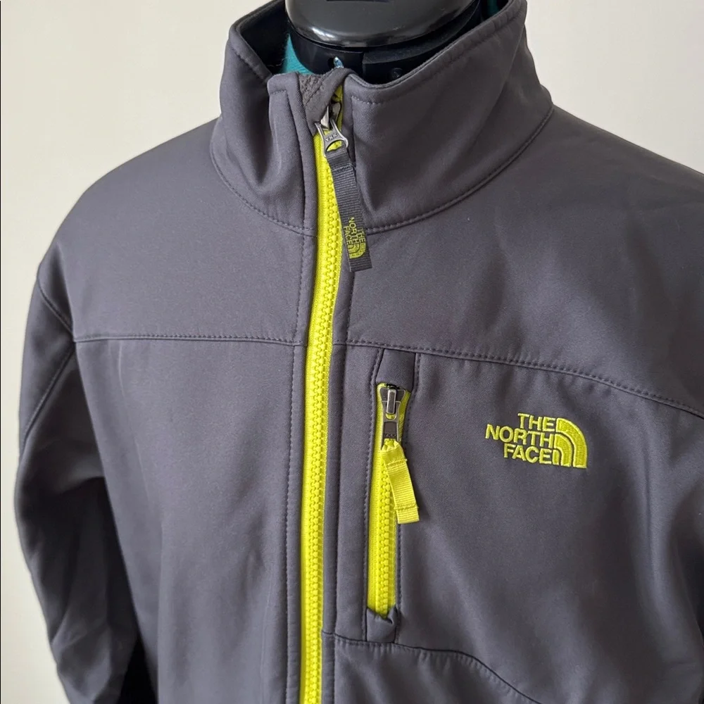 The North Face Gray Soft Shell Fleece Lined Full Zip Jacket Boys XL 18/20